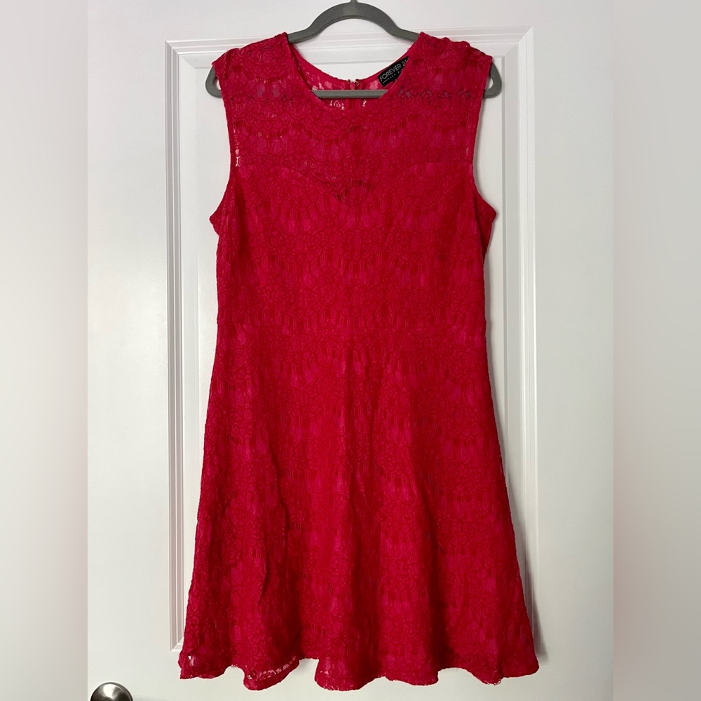 EUC Forever 21 Pink Lace Dress (XL) 👗
